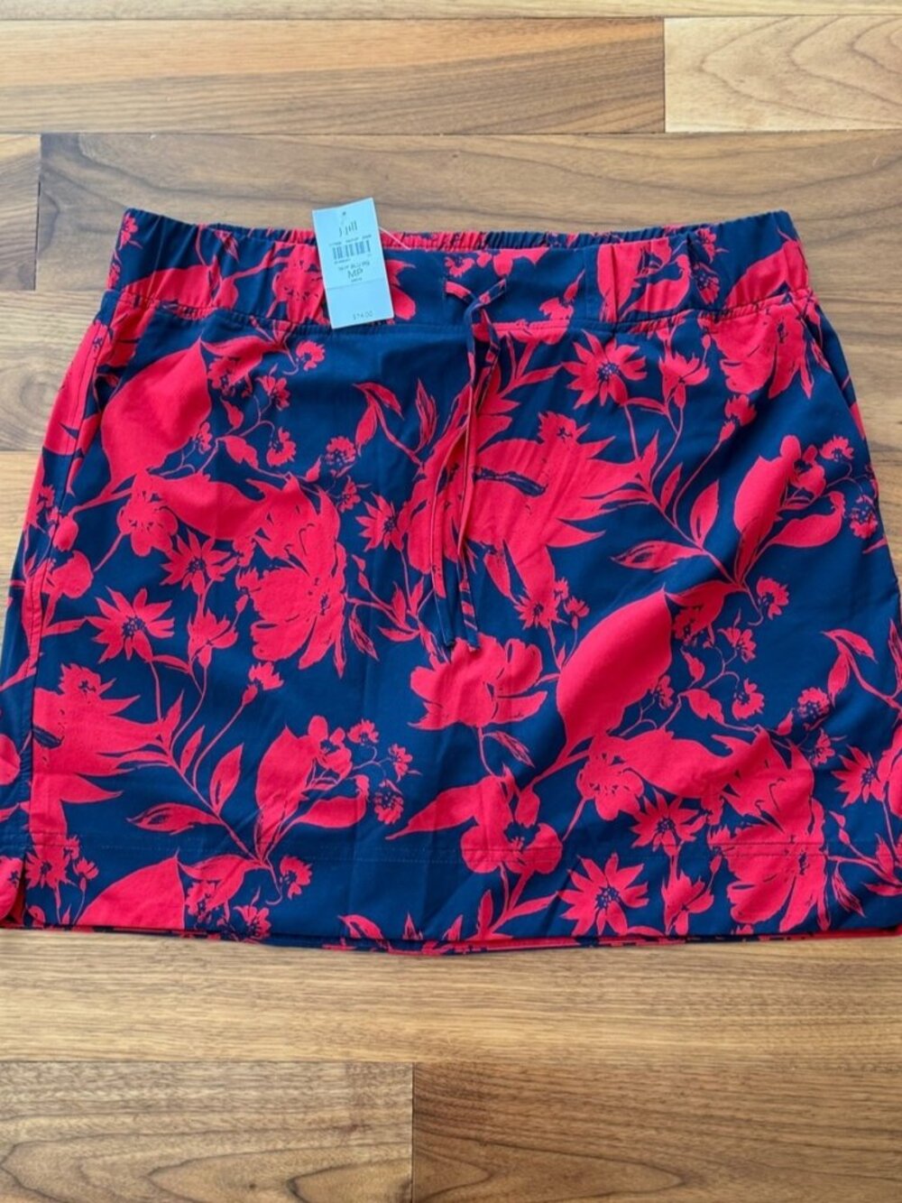 Fit On The Go Skort Skirt Size M Petite Navy Blue Red Poppy